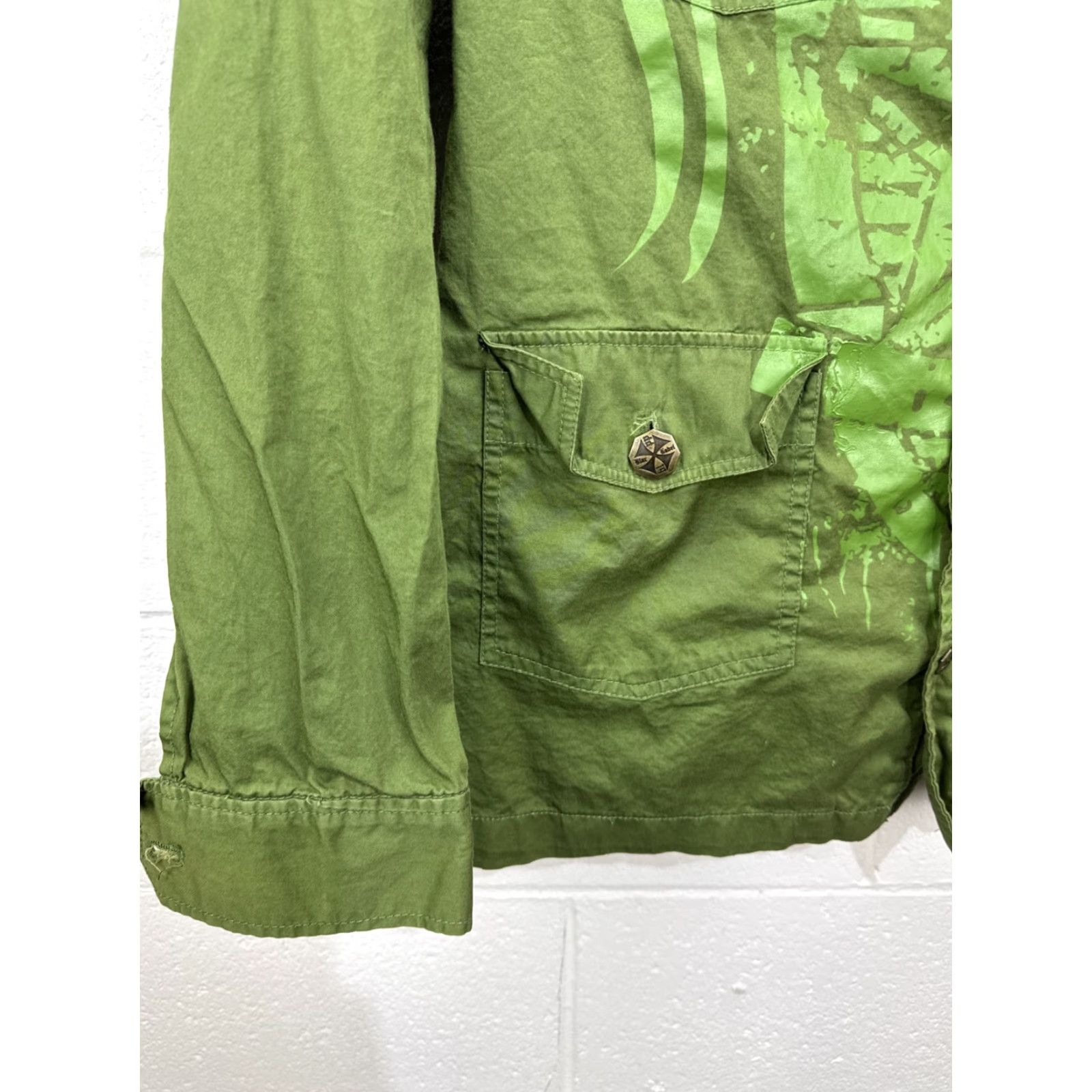 Vintage VINTAGE Blac Label Army Jacket XL Green Embroidered Military Full Zip Mens Size US 36 / EU 52 - 6 Thumbnail