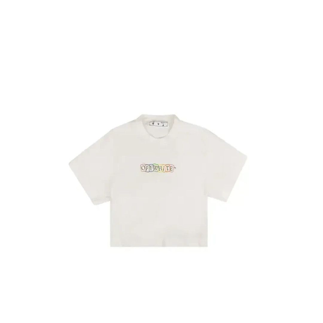 Off-White o1mle0425 Cards Logo Cropped T-Shirt in White Size L / US 10 / IT 46 - 1 Preview