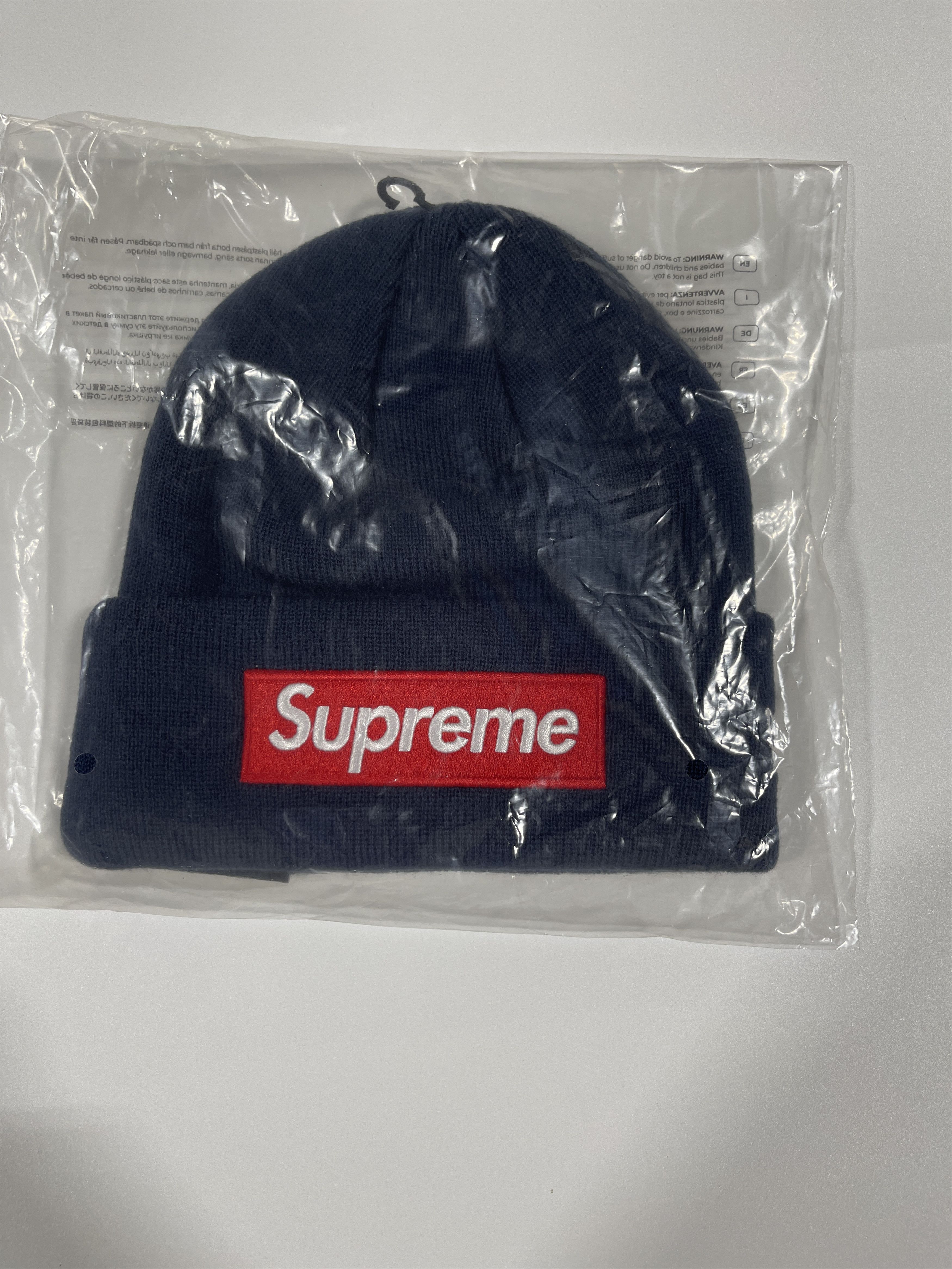Supreme Supreme New Era Box Logo Beanie Navy size adjustable Size ONE SIZE - 3 Thumbnail