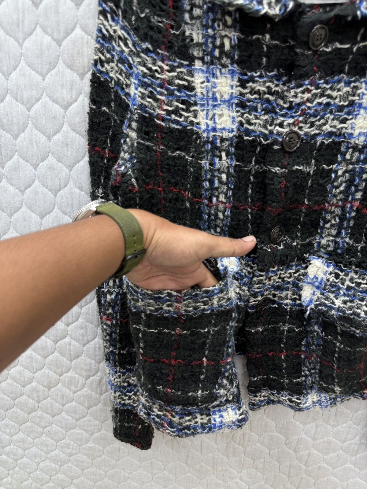 Issey Miyake 🔥🔥🔥ARCHIVE ISSEY MIYAKE SUNAO KUWAHARA TWEED KNIT JACKET Size S / US 4 / IT 40 - 7 Thumbnail