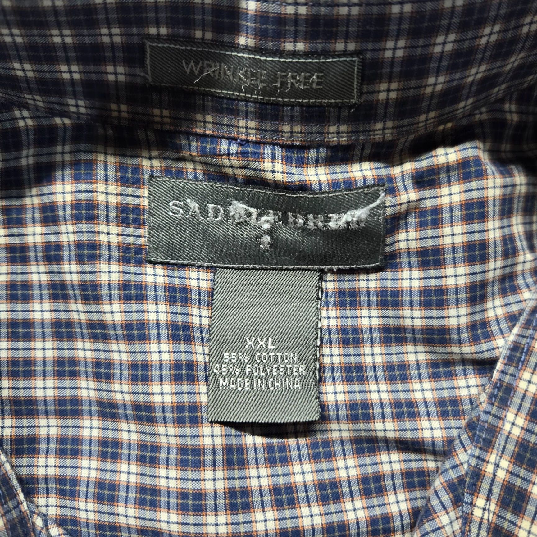Vintage Saddlebred Blue Plaid Classic Fit Button Up Long Sleeve Adult Men's 2XL XXL Shirt Size US XXL / EU 58 / 5 - 3 Thumbnail