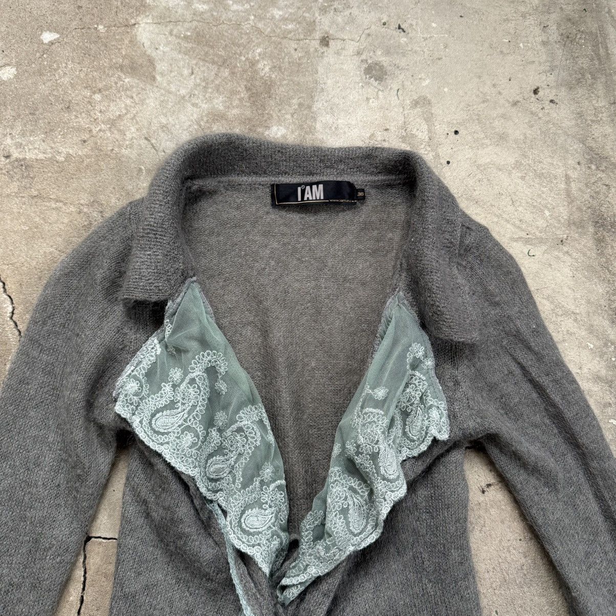 Japanese Brand IAM Mohair Grey Paisley Cardigan Size S / US 4 / IT 40 - 4 Thumbnail