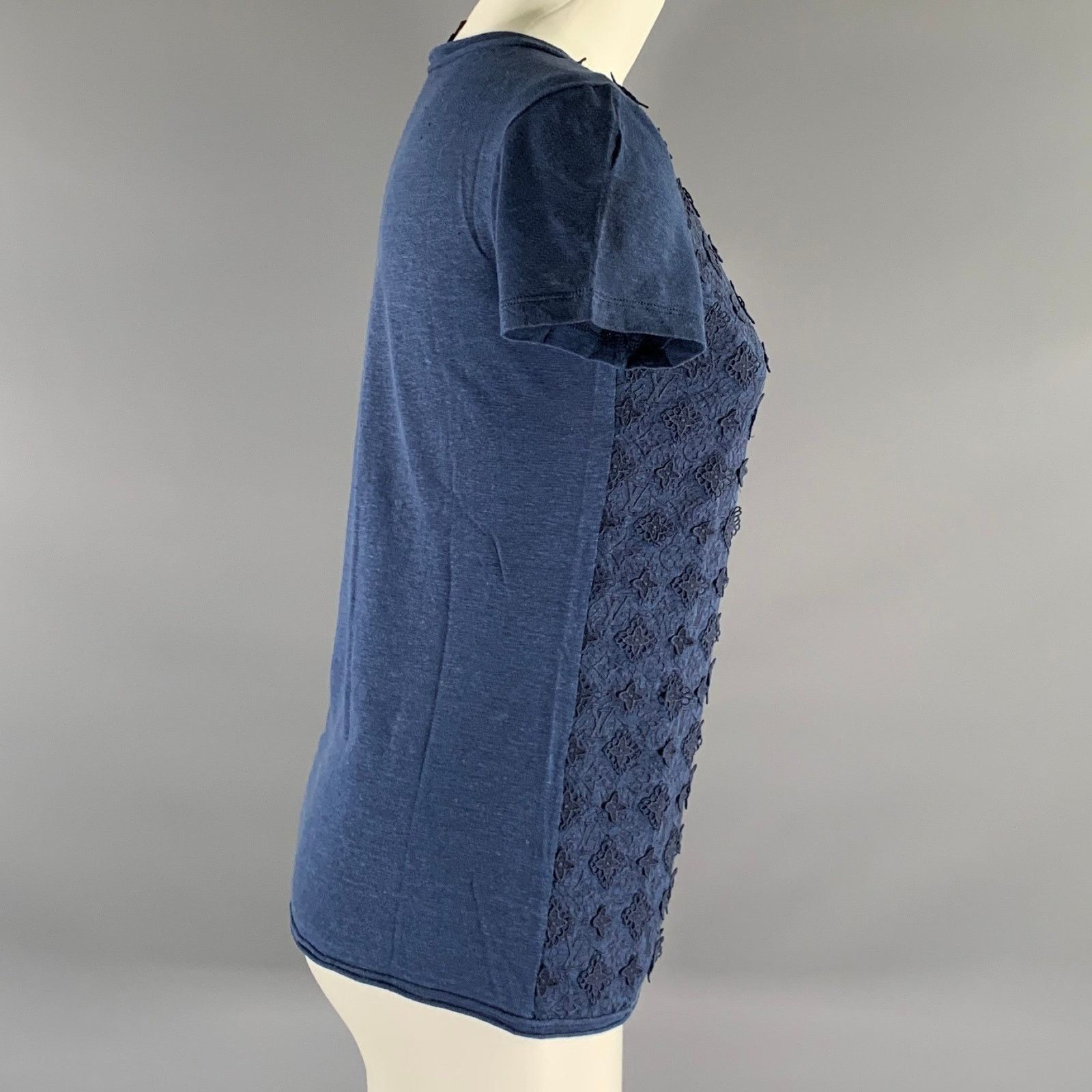 Louis Vuitton LOUIS VUITTON Size S Blue Cotton Blend Monogram T Shirt Size S / US 4 / IT 40 - 3 Thumbnail