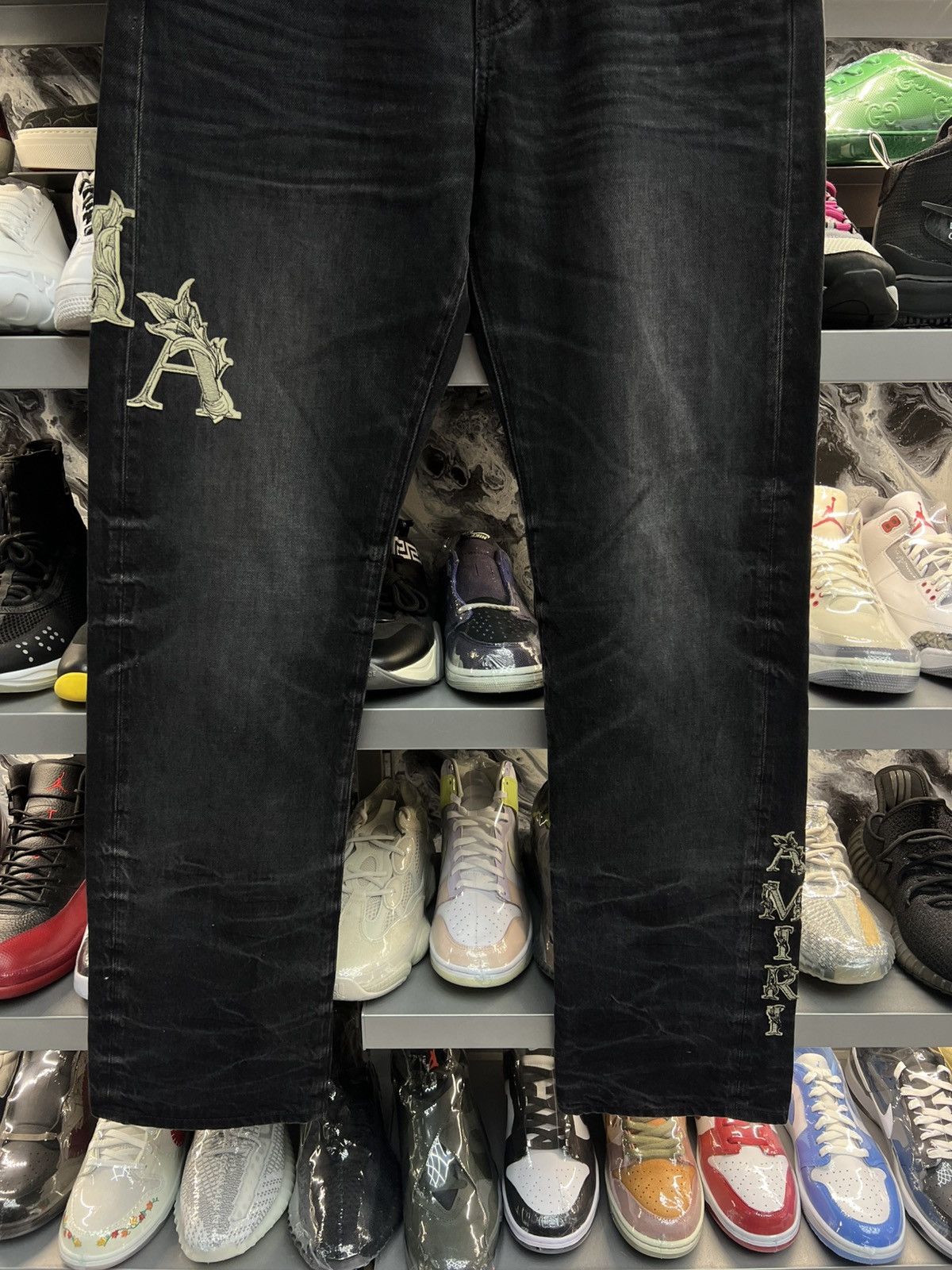 Amiri Amiri Baroque Logo Straight Leg Jeans Size US 30 / EU 46 - 5 Thumbnail