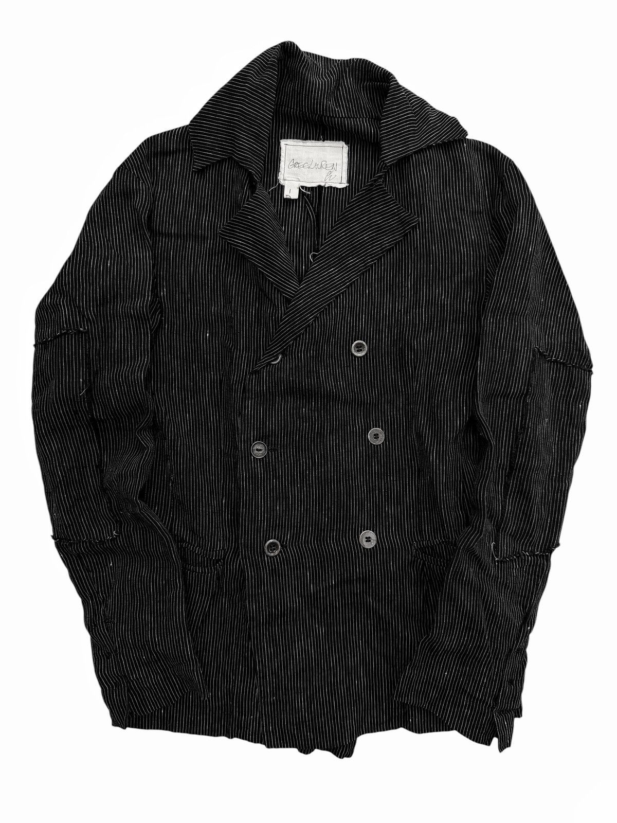 Greg Lauren 2014 DB Dickens Microbeadstripe Linen Blazer Coat Size US S / EU 44-46 / 1 - 1 Thumbnail