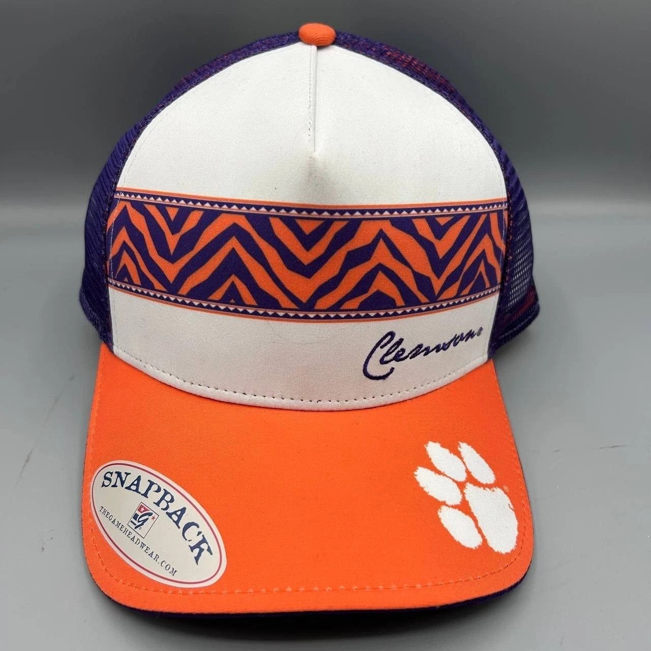 The Game Clemson Tigers NCAA Trucker Hat Men White Orange Snap Back Size ONE SIZE - 1 Thumbnail