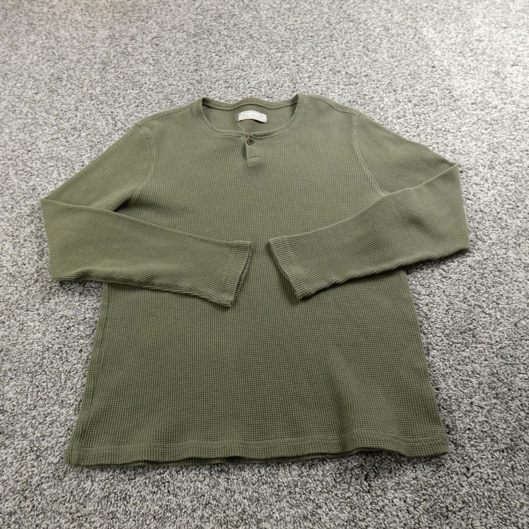 Everlane Everlane Shirt Mens L Green Organic Cotton Waffle Thermal Henley Long Sleeve Size US L / EU 52-54 / 3 - 2 Thumbnail