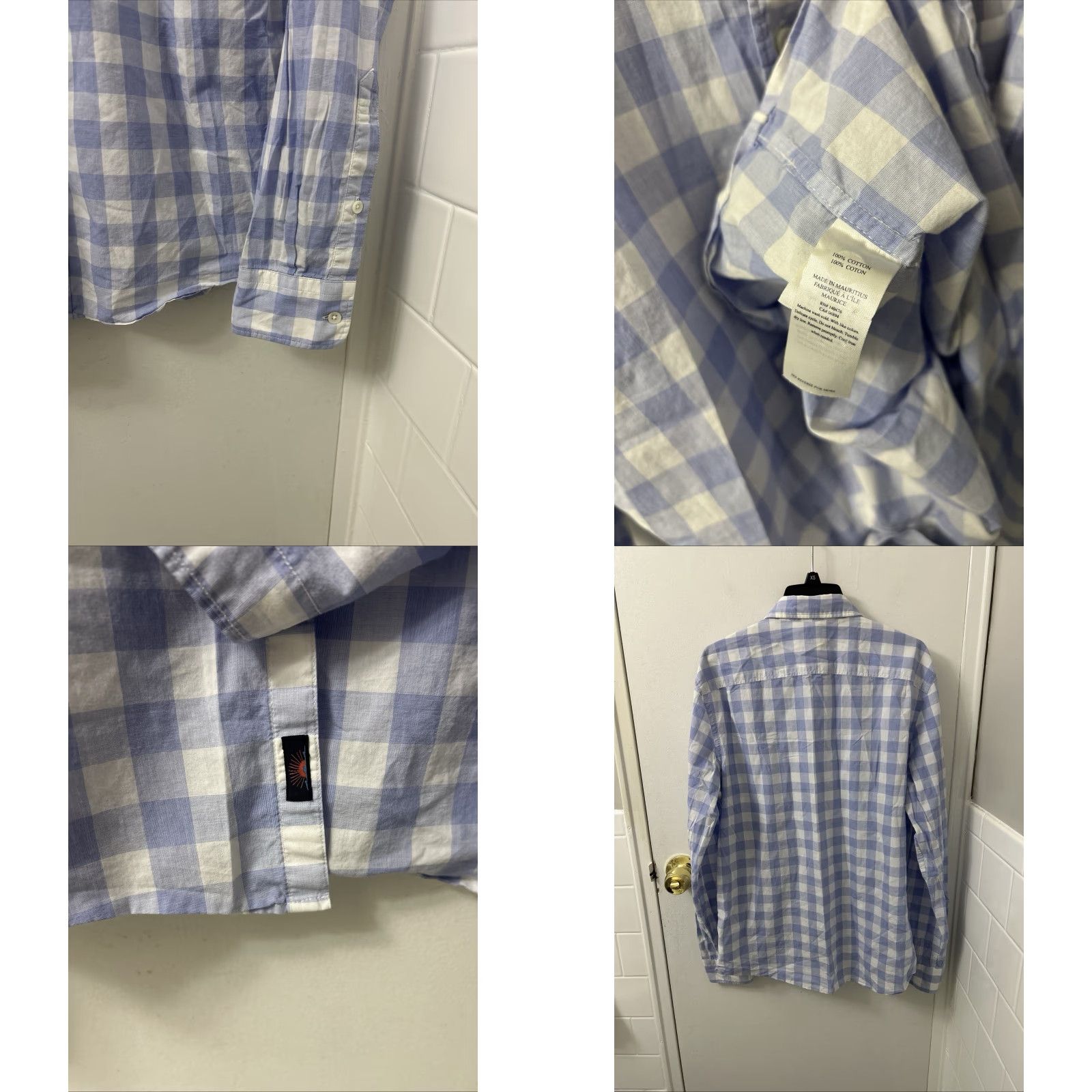 Faherty FAHERTY Shirt Mens Sz M Blue White Gingham Button-Down Long Sleeve Size US M / EU 48-50 / 2 - 8 Thumbnail