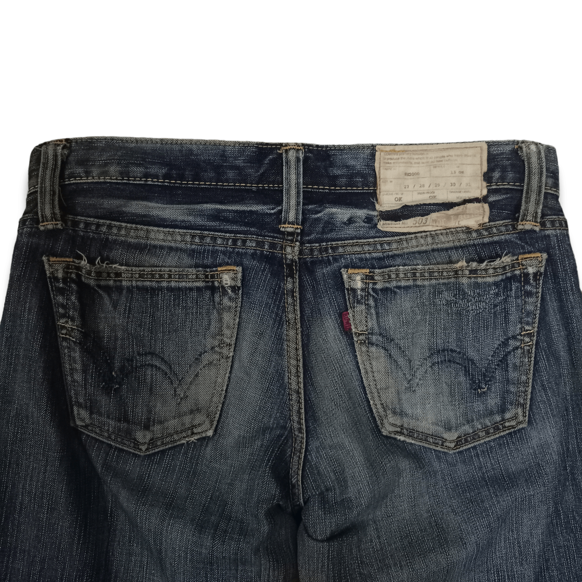 Edwin Vintage Japanese Edwin 503 Mudwash Ripped Jeans 30x29 Size 30" / US 8 / IT 44 - 7 Thumbnail