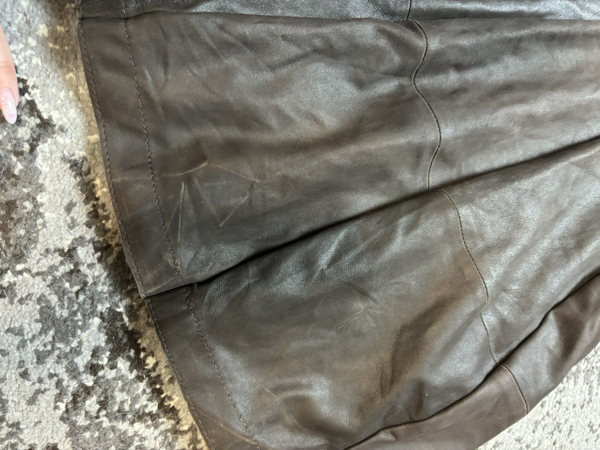 Max Mara × Vintage Max Mara vintage y2k vera pelle leather brown opium skirt Size 30" / US 8 / IT 44 - 5 Thumbnail