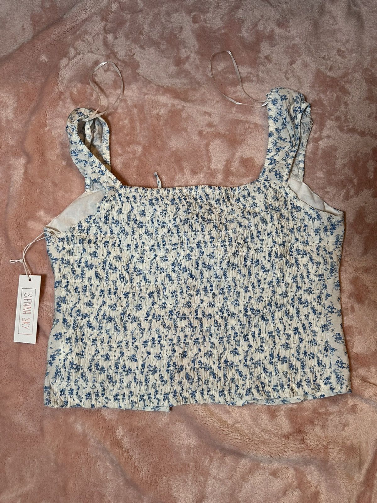 Other NWT Sienna Sky Floral Coquette Front Tie Tank Top Size XL Size XL / US 12-14 / IT 48-50 - 4 Thumbnail