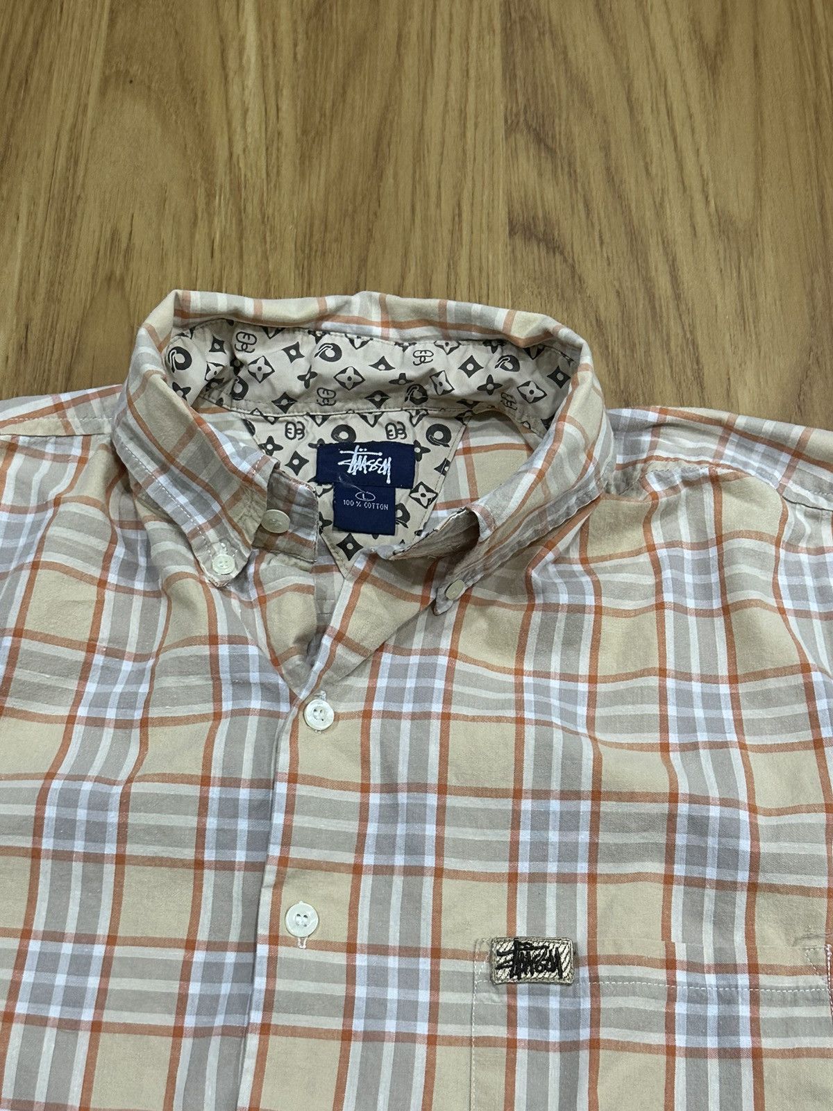 Stussy 1990-Vintage Stussy Burberry NovaCheck Monogram Shirt Size US L / EU 52-54 / 3 - 18 Thumbnail