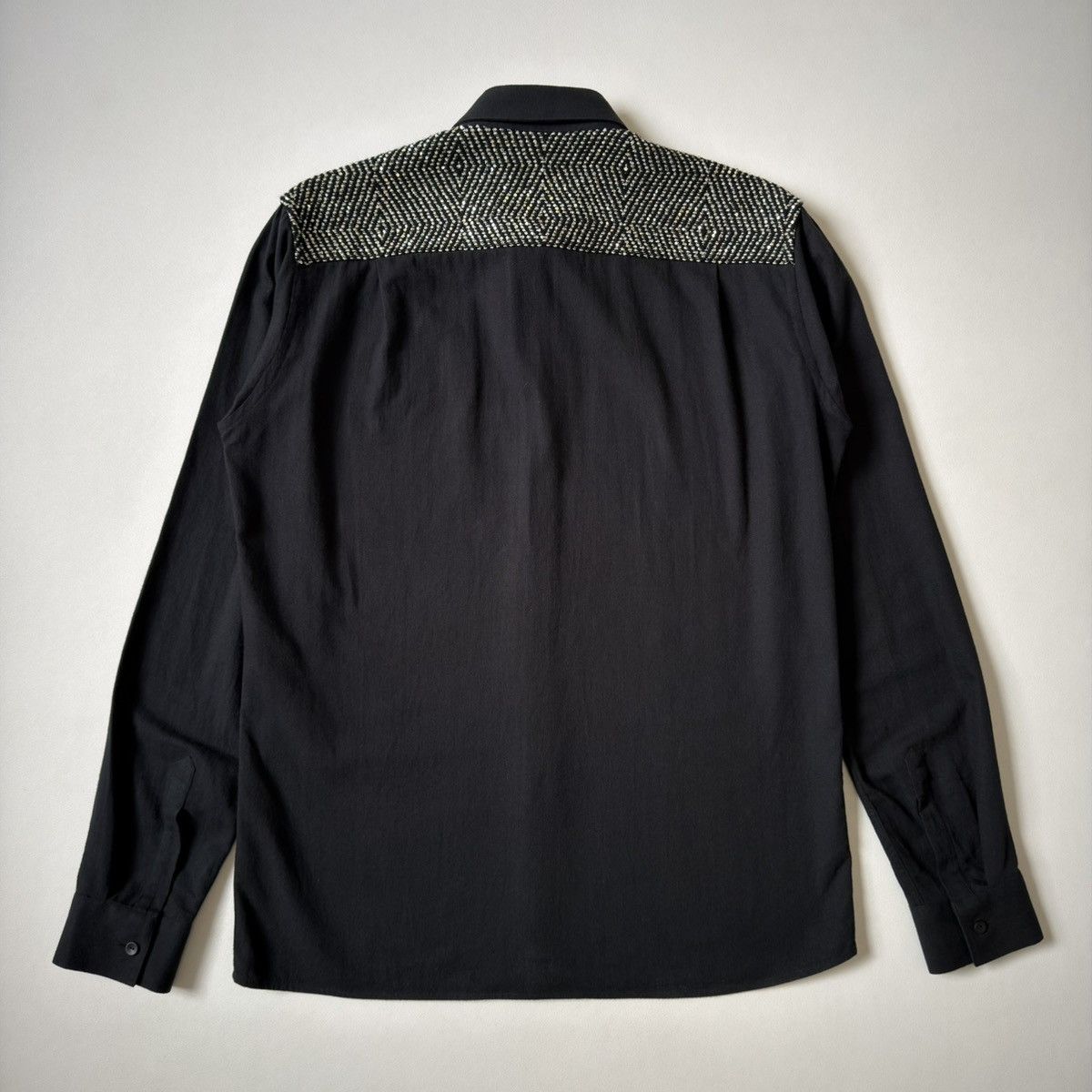 Haider Ackermann Glitter Sequin Back Panel Black Shirt Size US M / EU 48-50 / 2 - 14 Thumbnail