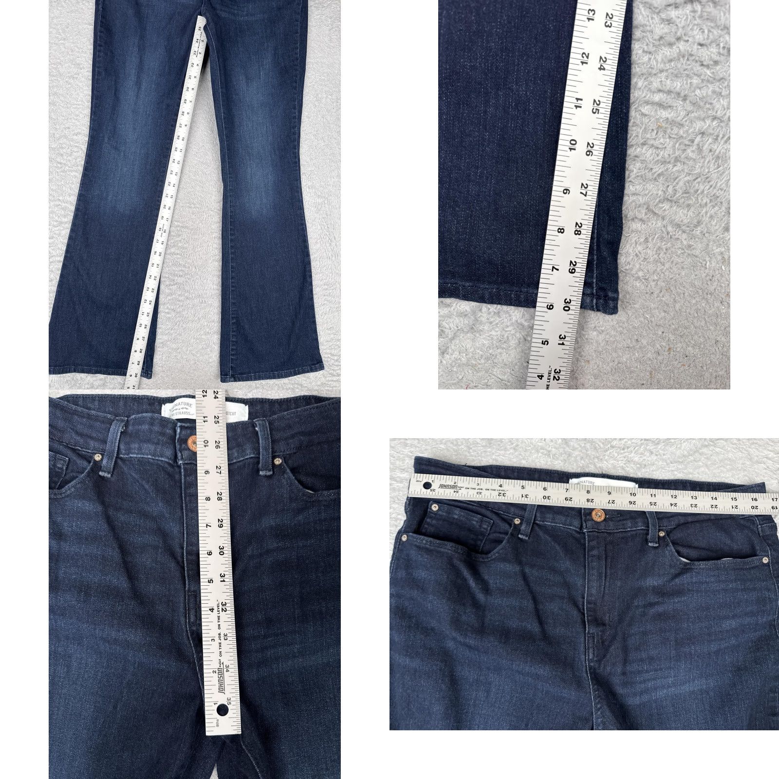 Levi's Signature Levi Strauss Jeans Womens 14 Mid Rise Bootcut Dark Wash Denim 32x32 Size 36" / US 14 / IT 50 - 8 Thumbnail
