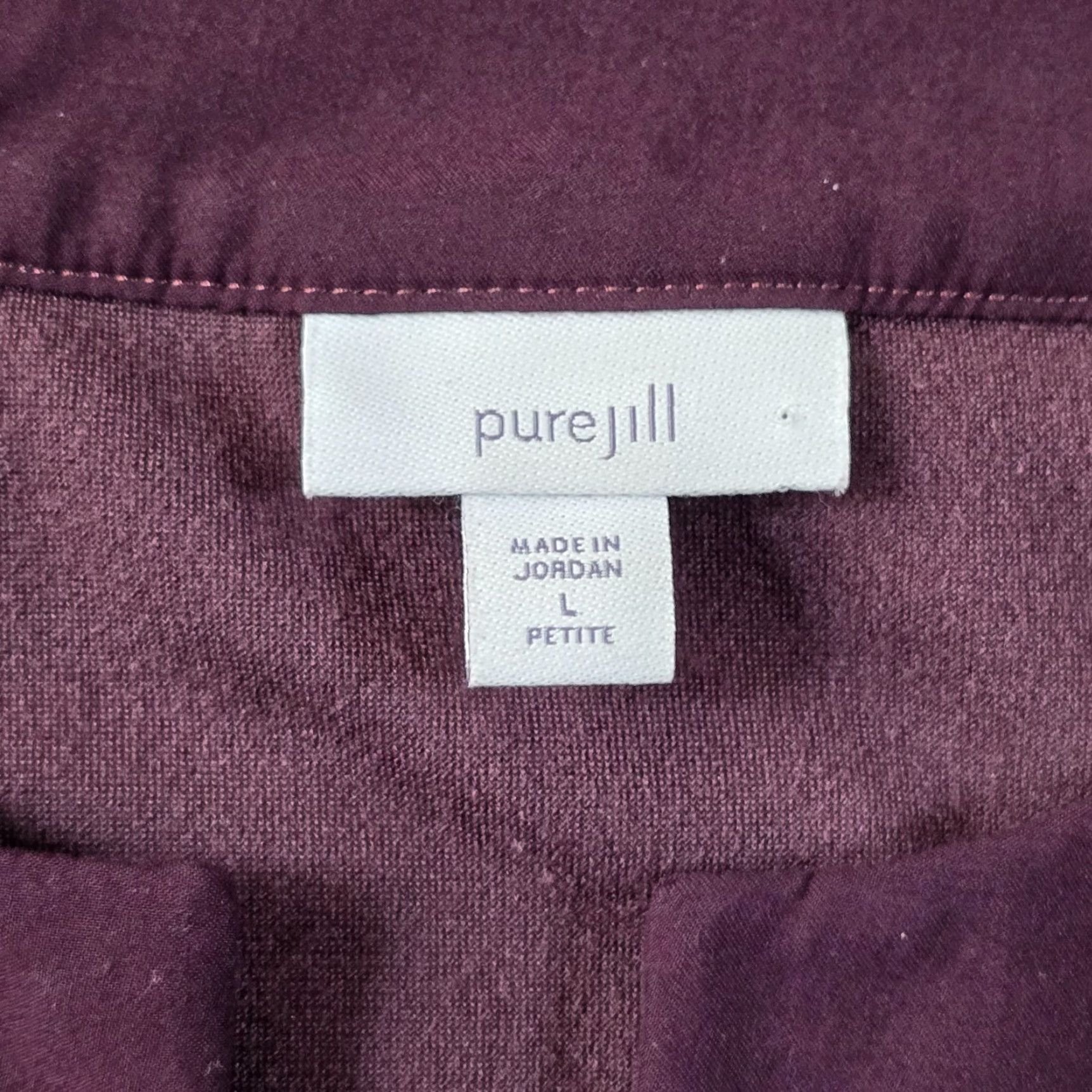 J. Jill J Jill Top Womens Size Large Petite Purple Burgundy Long Sleeve Velour Casual Shirt Blouse Womens Mens? Size L / US 10 / IT 46 - 4 Thumbnail