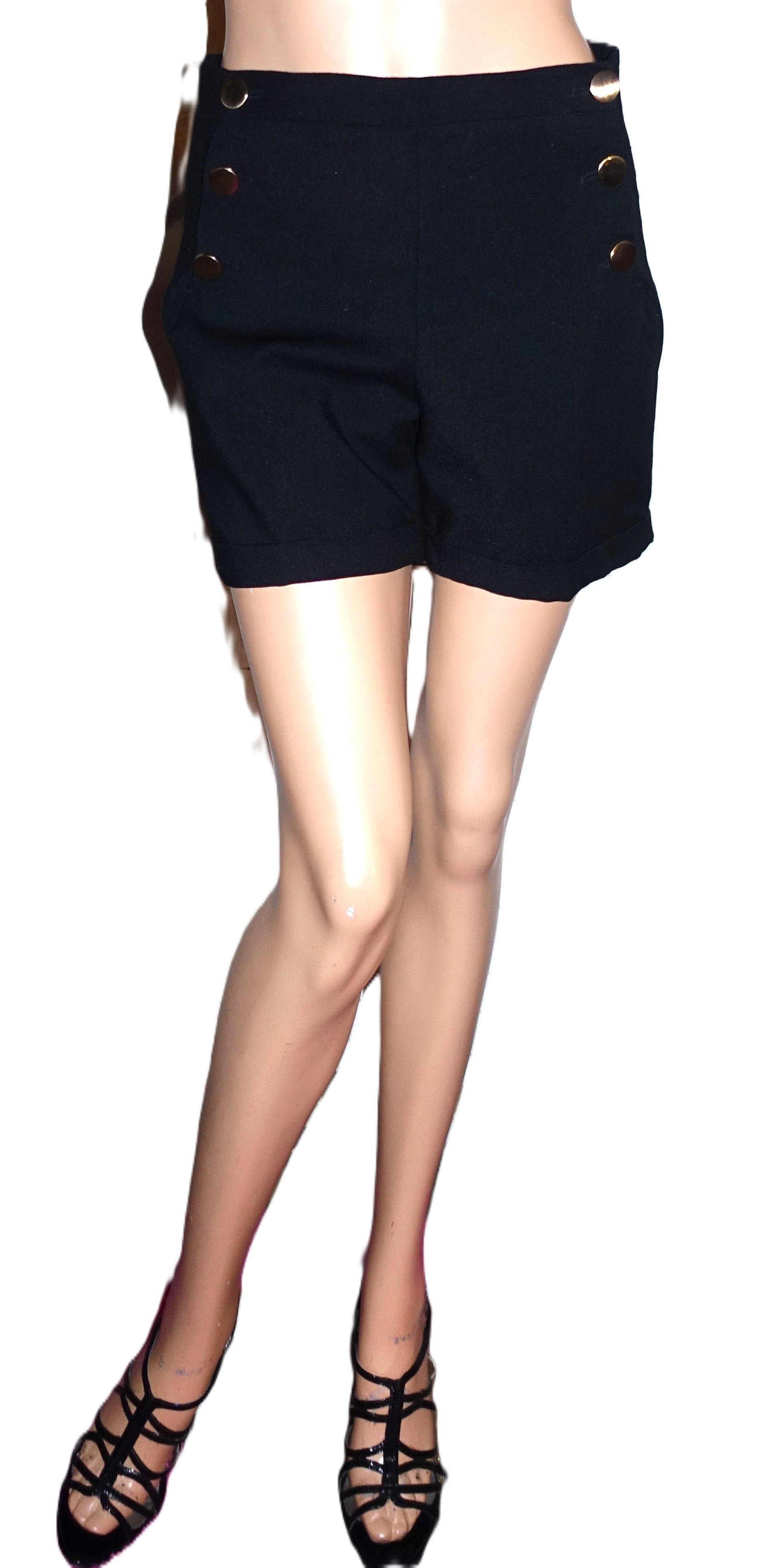H&M H&M Black Sailor Shorts 6 Size 28" / US 6 / IT 42 - 2 Thumbnail