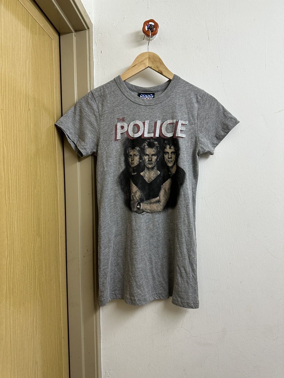 image of Band Tees x Junk Food English Rock Band The Police " Synchronicity " Tour Tshirts in Grey, Women's 