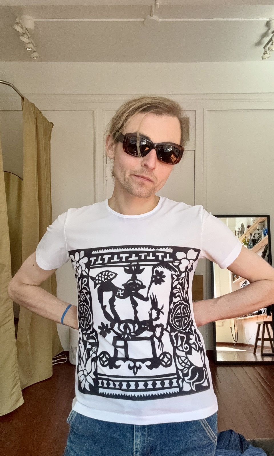 Pleats Please Issey Miyake PLEATS PLEASE Rare AW1998 Tribal Print Nylon Tee Size US S / EU 44-46 / 1 - 10 Thumbnail