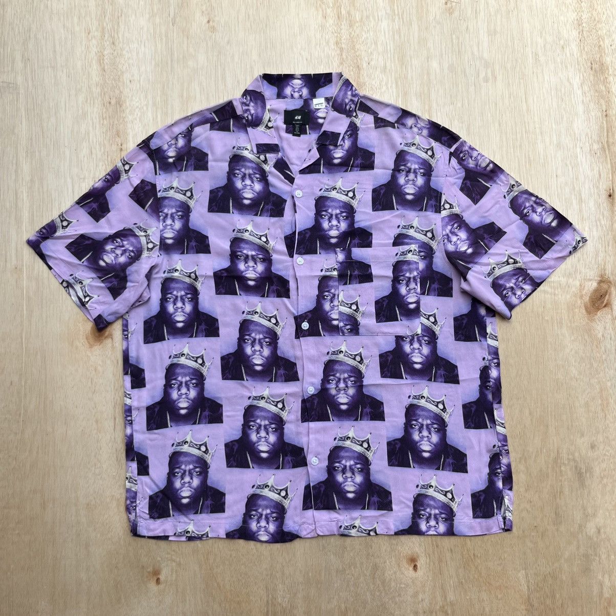 Eminem THE NOTORIUS BIG OPEN COLLAR SHIRT HIP HOP AOP Size US L / EU 52-54 / 3 - 1 Thumbnail