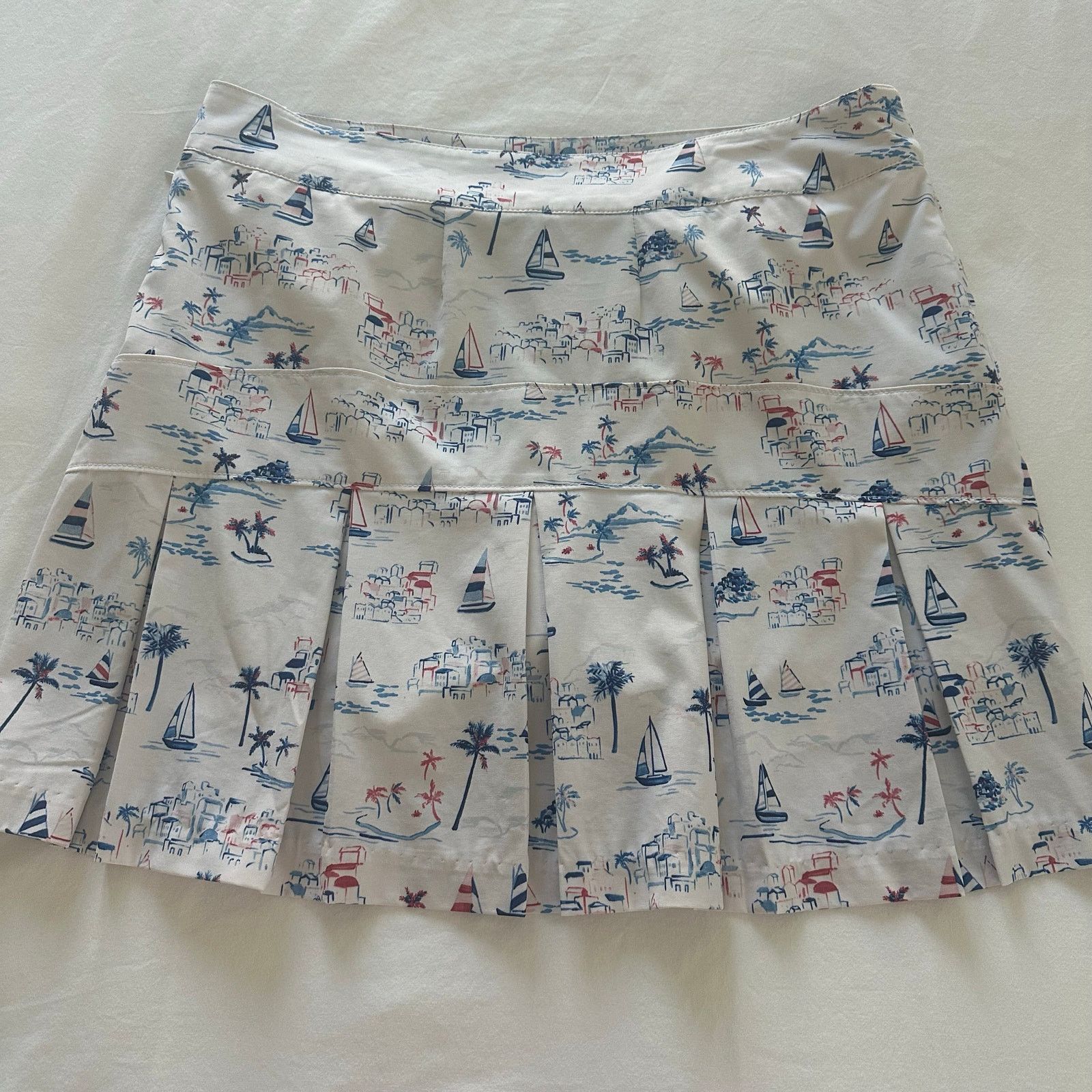 Izod Izod Women's Golf Skort White Blue Pink Sailboat Size 10 Size 32" / US 10 / IT 46 - 3 Thumbnail