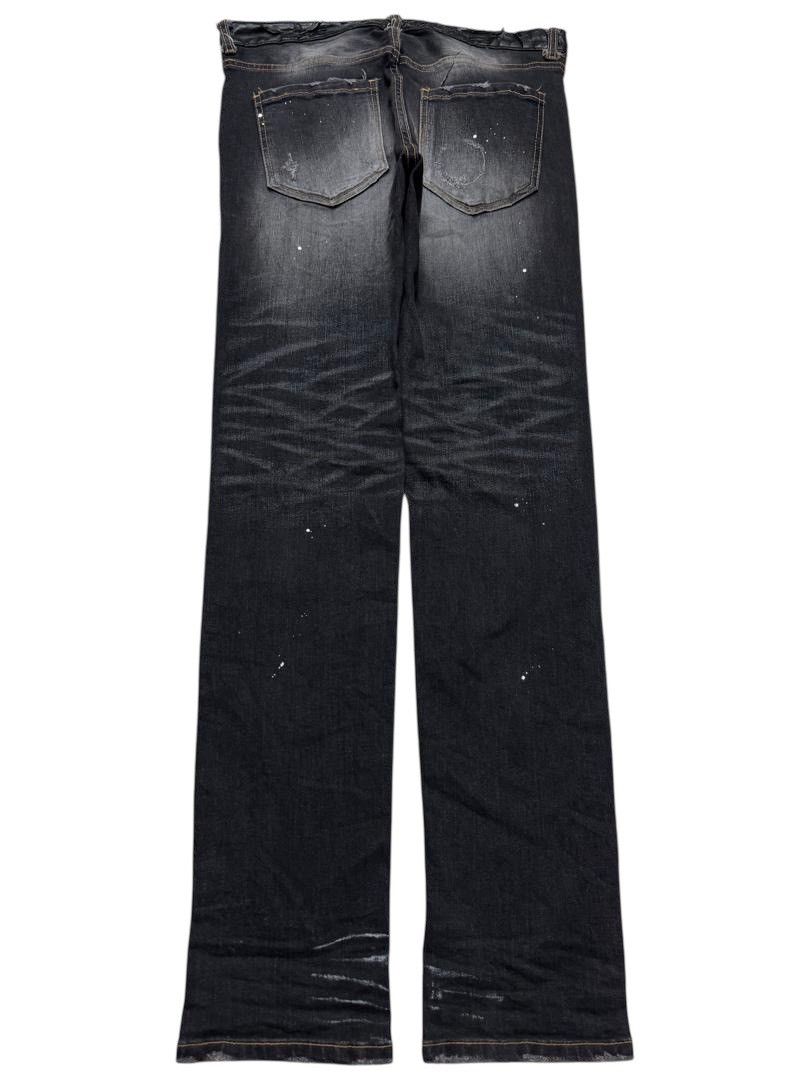 If Six Was Nine 💥SICK💥VINTAGE JAPANESE RAG JEANS INSANE MUDWASH BLACK DENIM Size US 31 - 1 Thumbnail