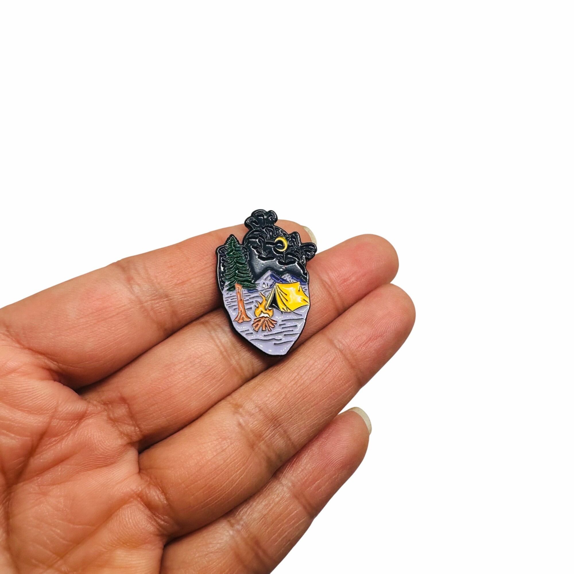 Other ⭐Anatomical Heart Lapel Pin Camping Tent Fire Enamel Broch W Size ONE SIZE - 2 Thumbnail