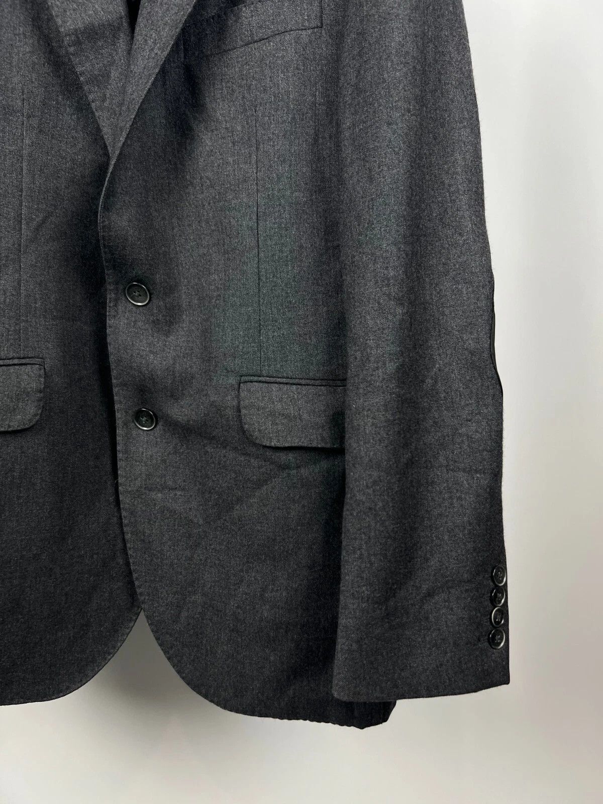 Hackett Hackett London Grey Flannel Half Lined Elbow Patch Blazer Size 42R - 9 Thumbnail