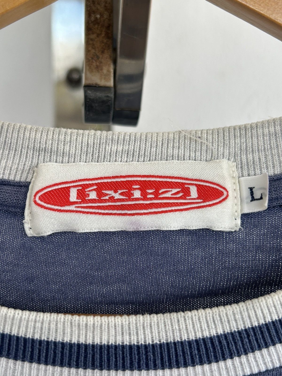 Issey Miyake Ixiz Blue Ringer Japan Vintage Tee Size US L / EU 52-54 / 3 - 4 Thumbnail