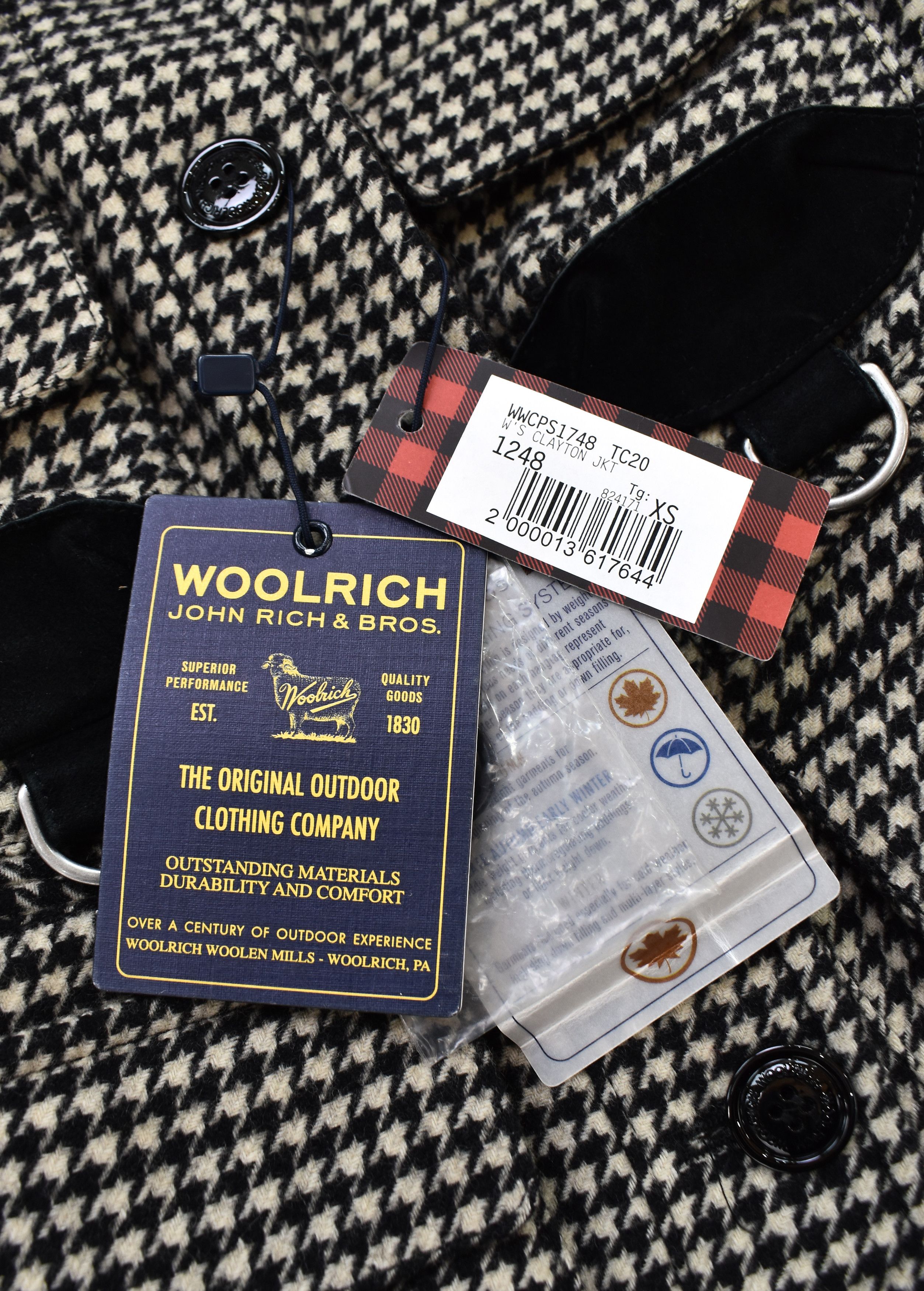 NWT! WOOLRICH Clayton Jacket Hunting Fishing Houndstooth