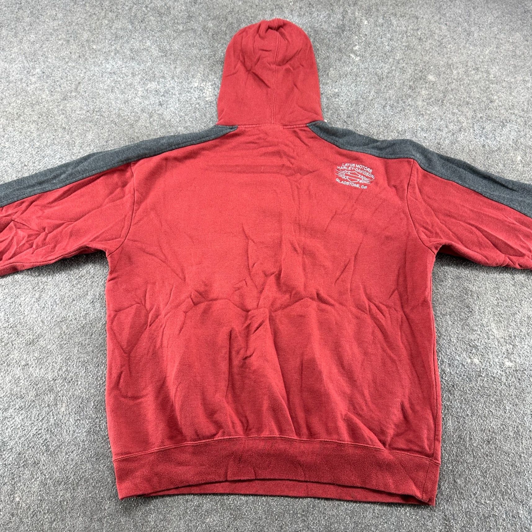 Harley Davidson VINTAGE Harley-Davidson Hoodie Mens L Red Pullover Sweatshirt Cotton Stripe Y2K Size US L / EU 52-54 / 3 - 6 Thumbnail