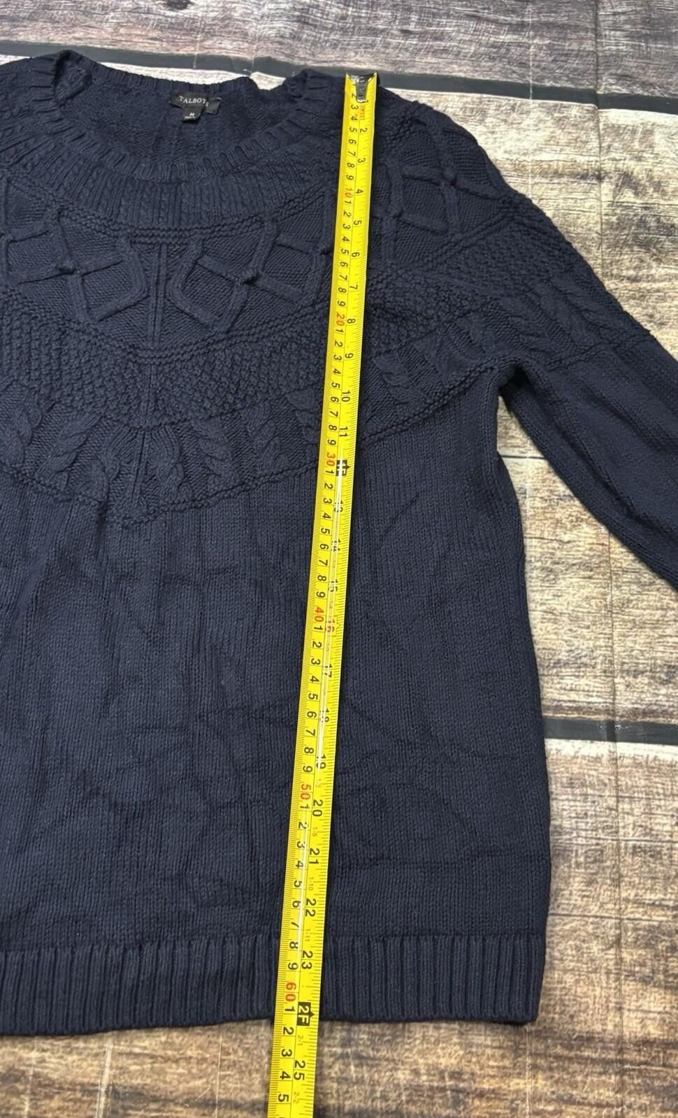 Other Talbots Sweater Womens M Cotton Silk Bobble Stitch Cable Size M / US 6-8 / IT 42-44 - 9 Thumbnail