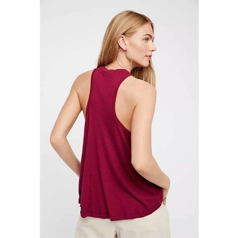 Free People Free People l Mock Me Ribbed Dark Red Tank Small Size S / US 4 / IT 40 - 2 Thumbnail