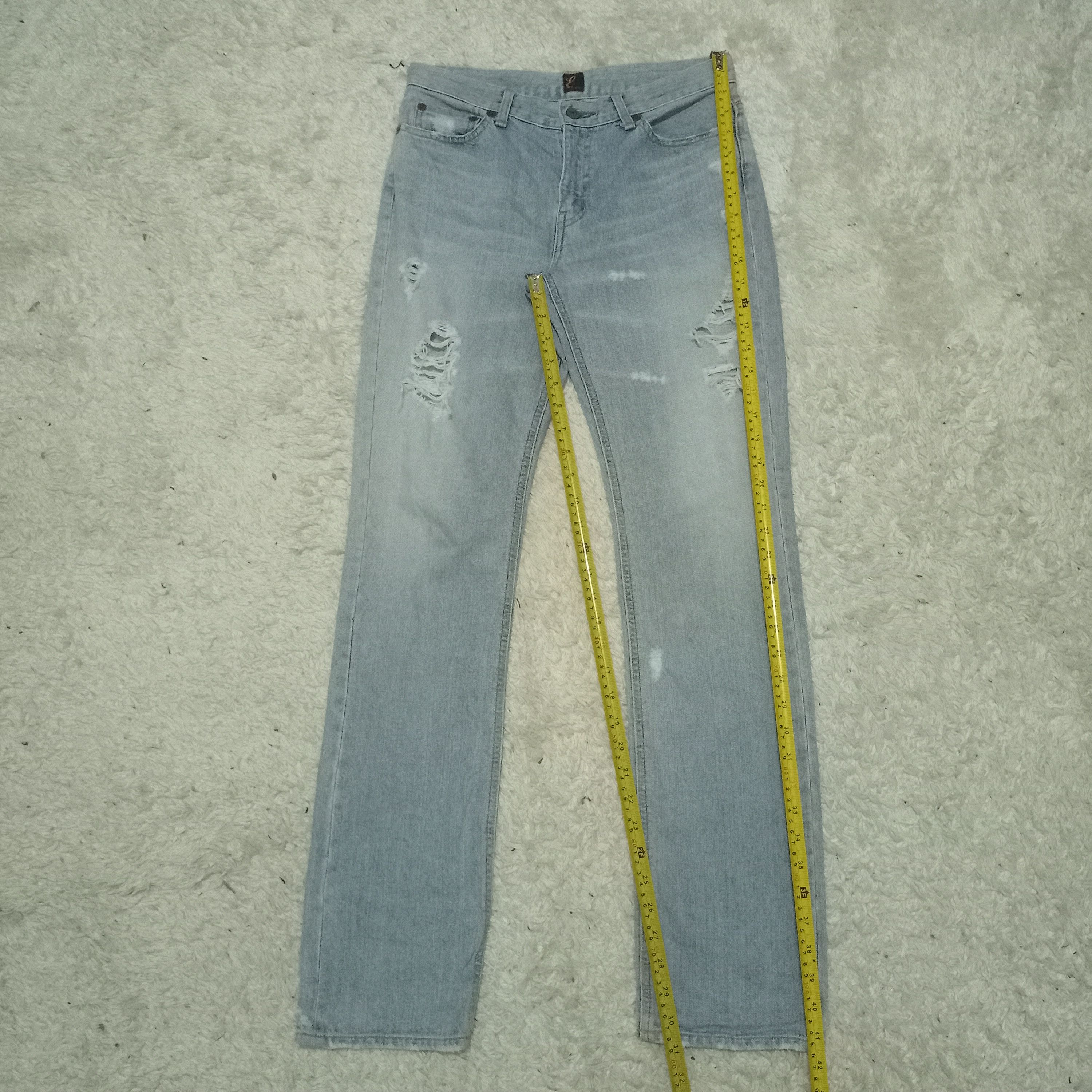Japanese Brand Vintage BLUE WAY ET BOITE Blue Wash Distressed Jeans 29x31 Size US 29 - 8 Thumbnail
