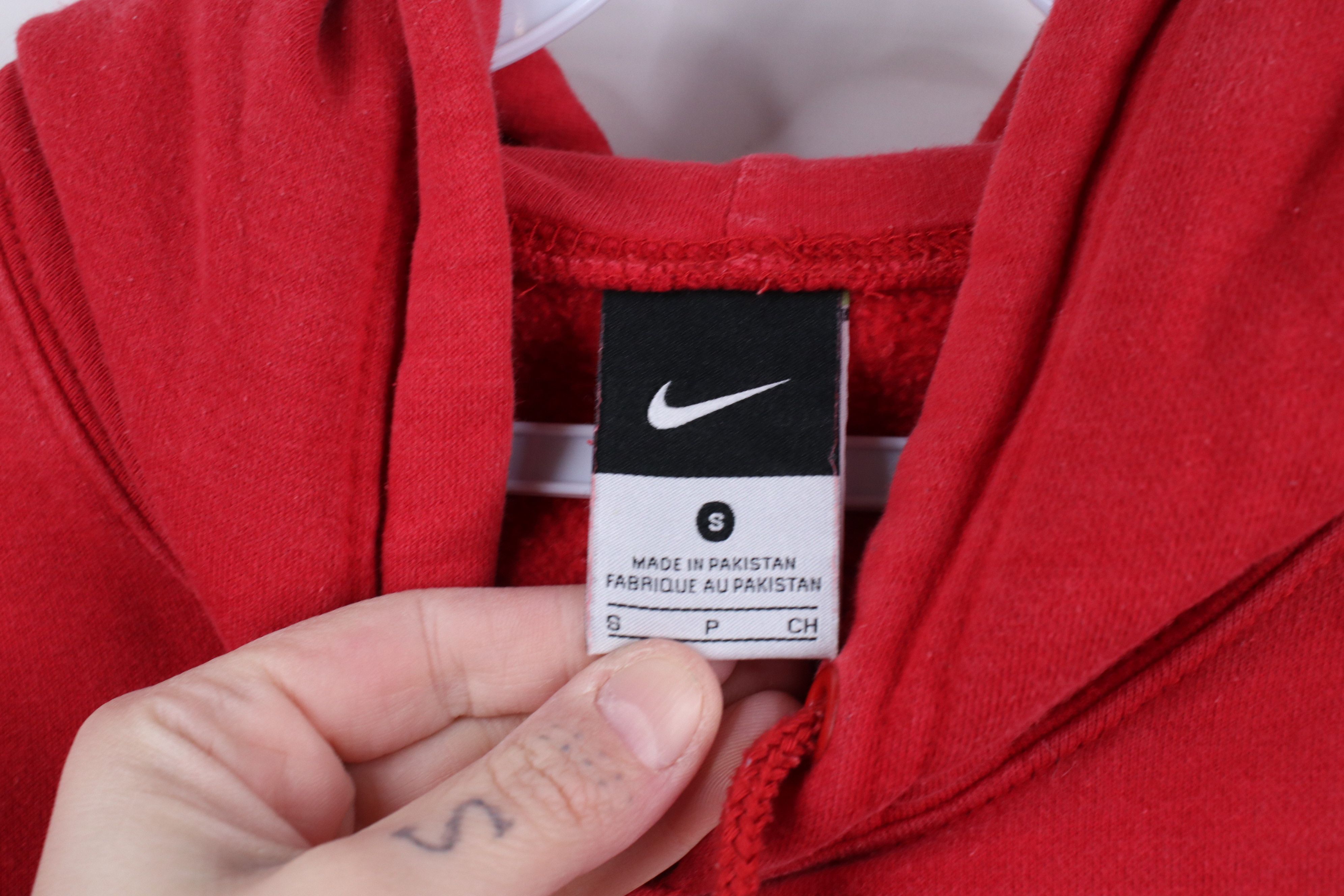 Nike × Vintage Vintage Y2K Nike Scott Mini Swoosh Hoodie Sweatshirt Red Size US S / EU 44-46 / 1 - 9 Thumbnail