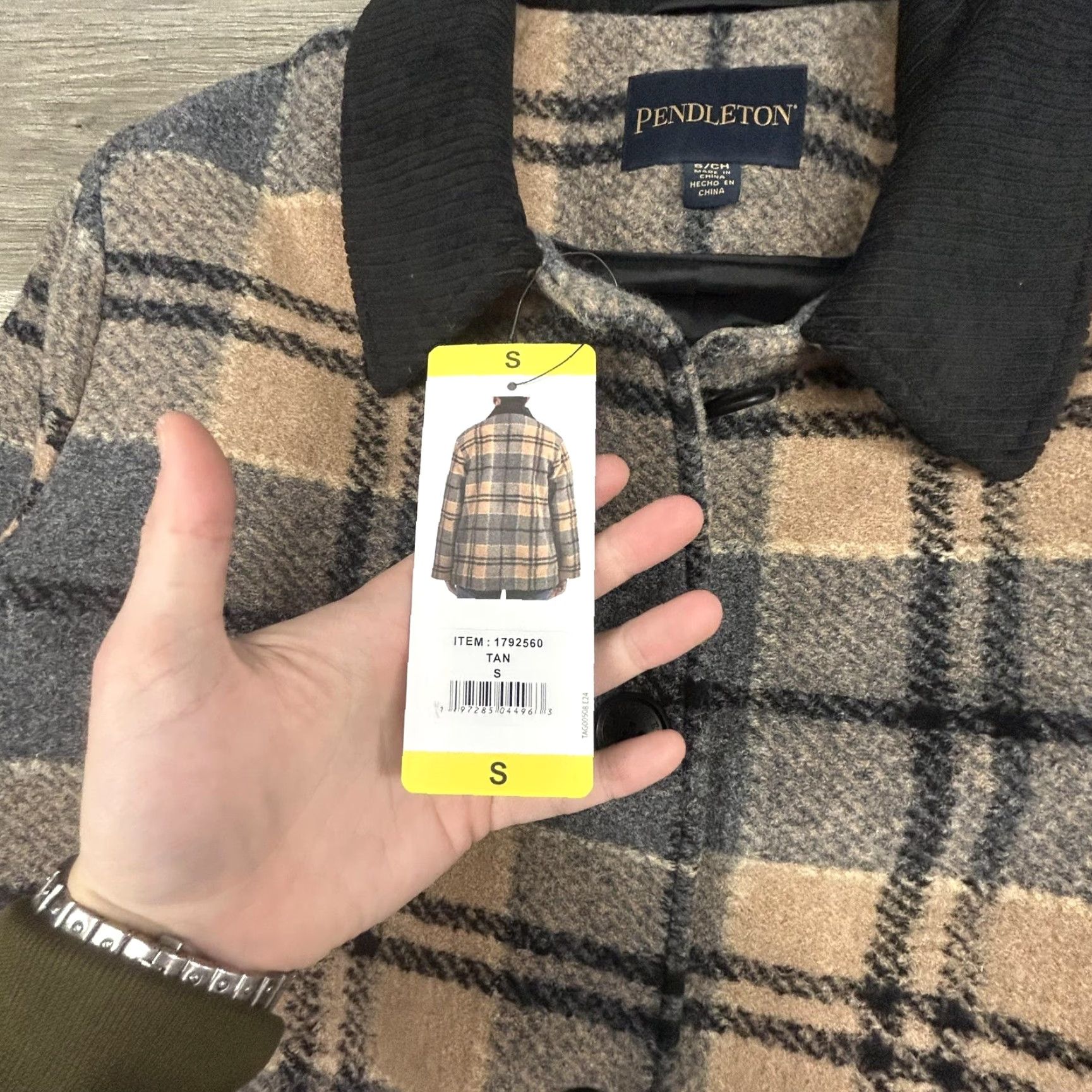 Pendleton VINTAGE Pendleton Jacket Womens Small Beige Plaid Wool Blend Bomber Lined NWT Size S / US 4 / IT 40 - 7 Thumbnail