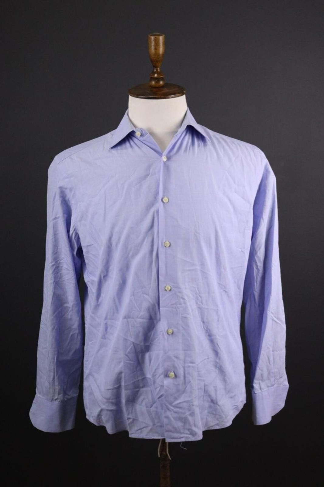 Romeo Gigli Romeo Gigli Milano Blue Long Down Shirt Size 39 / 15 Size US M / EU 48-50 / 2 - 1 Thumbnail