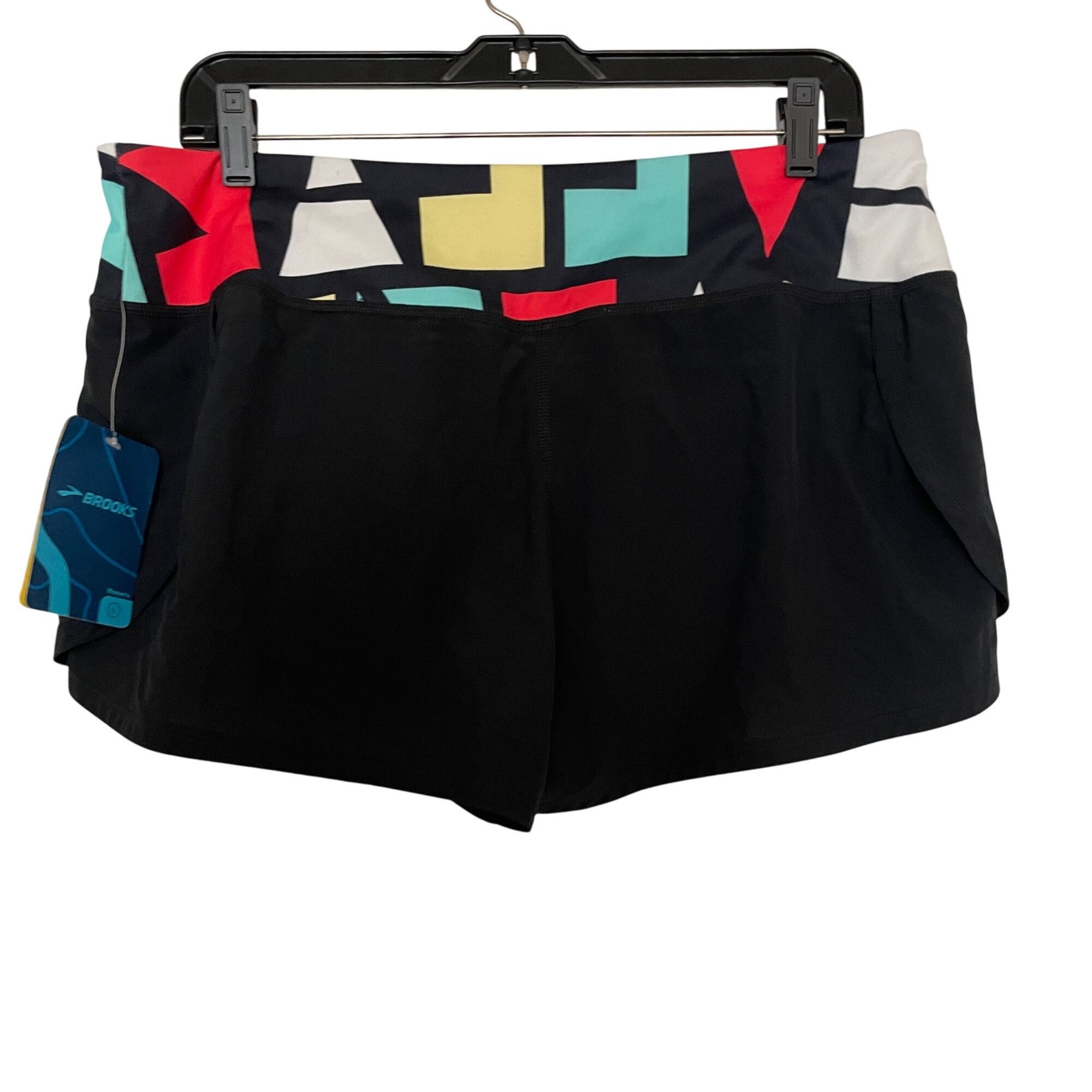 Brooks Brooks Womens Running Shorts With Inner Liner Black & Multic Size 31" - 3 Thumbnail