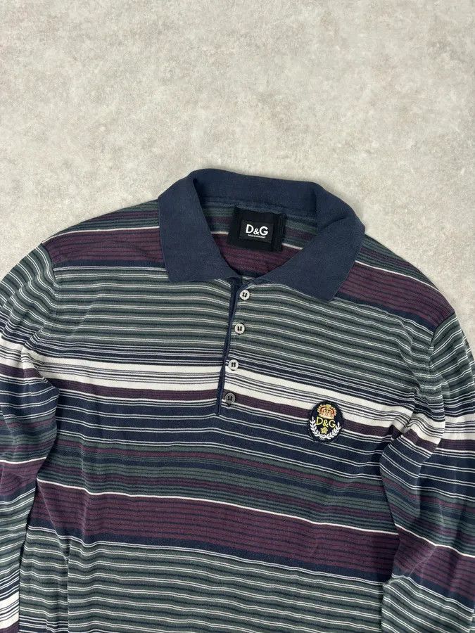 Dolce & Gabbana 2000s Dolce & Gabbana Multicolor Striped Signature Polo Sweater Size M / US 6-8 / IT 42-44 - 4 Thumbnail