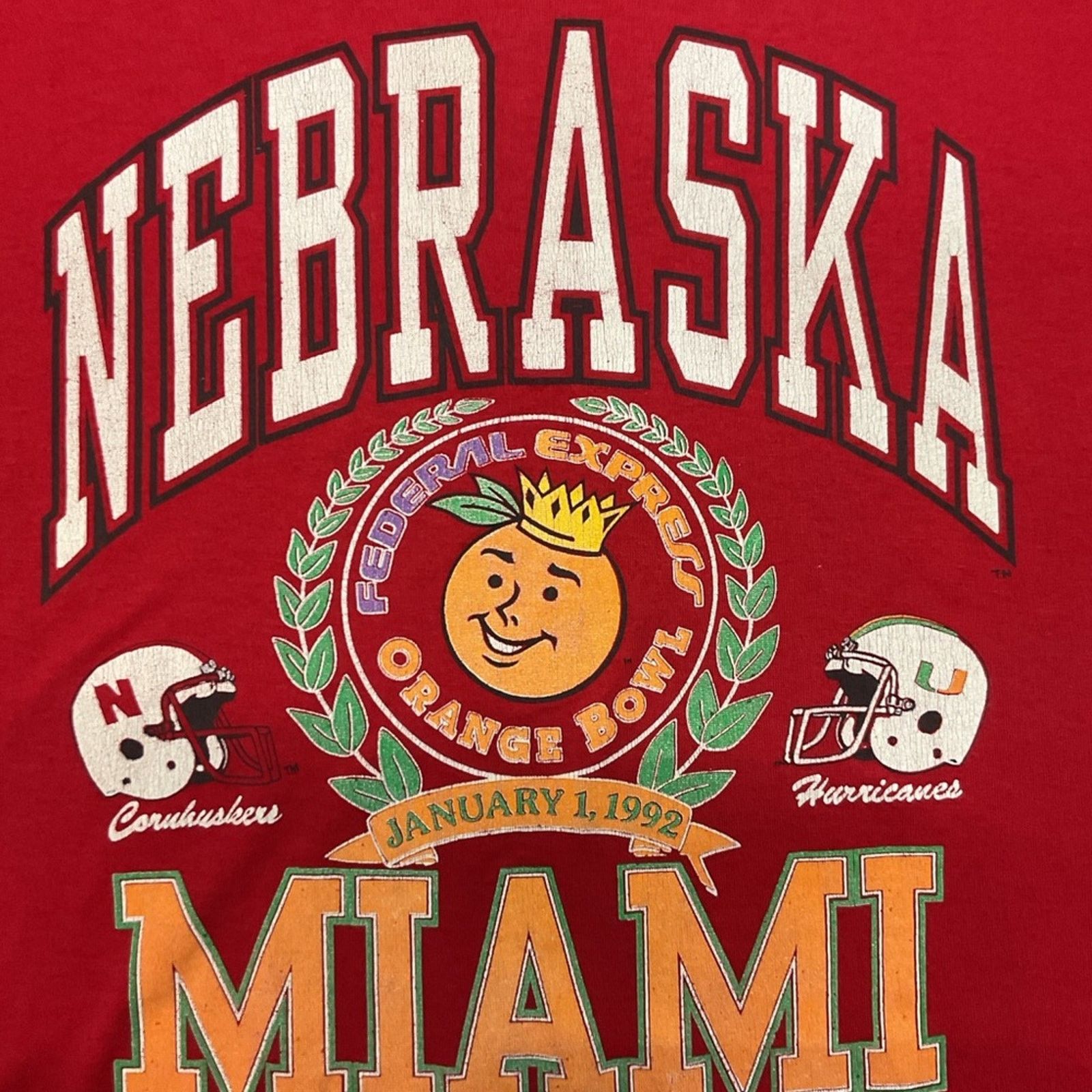 Jerzees Vintage Nebraska 1992 “Orange Bowl” JERZEES T-Shirt Size US XL / EU 56 / 4 - 3 Thumbnail