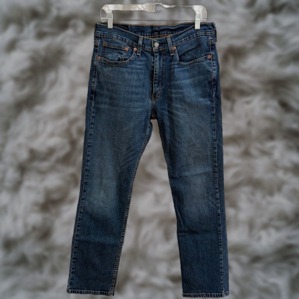 Levi's Levi's 514 Jeans Mens 32x30 Blue Slim Straight Stretch Denim Medium Wash Jeans Regular Men blue 5-Pocket Design Mid Rise 10-12in Size US 32 / EU 48 - 1 Thumbnail