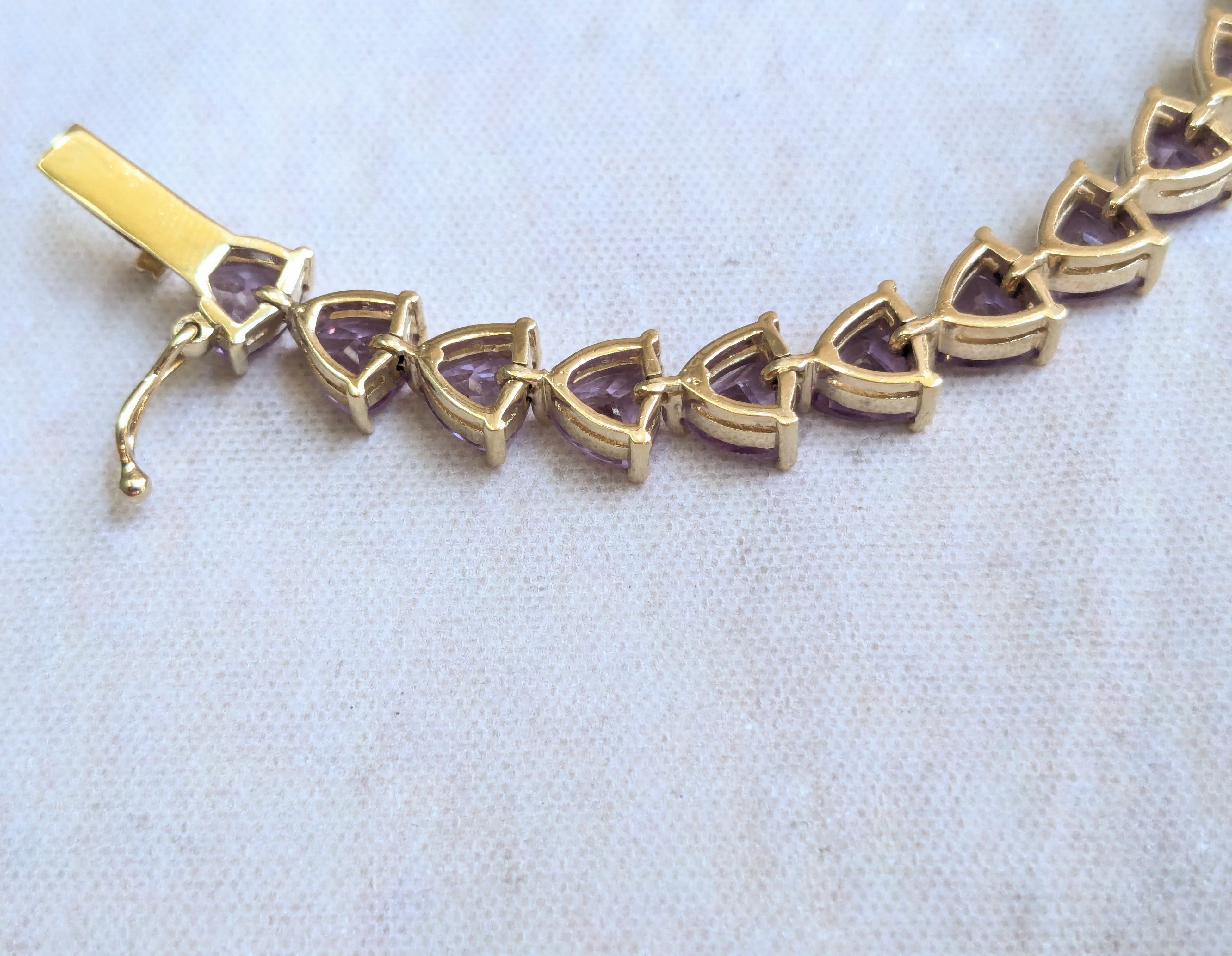 Sterling Silver Sterling Silver Tennis Bracelet Purple Alexandrite Gold 6.5" Size ONE SIZE - 13 Thumbnail