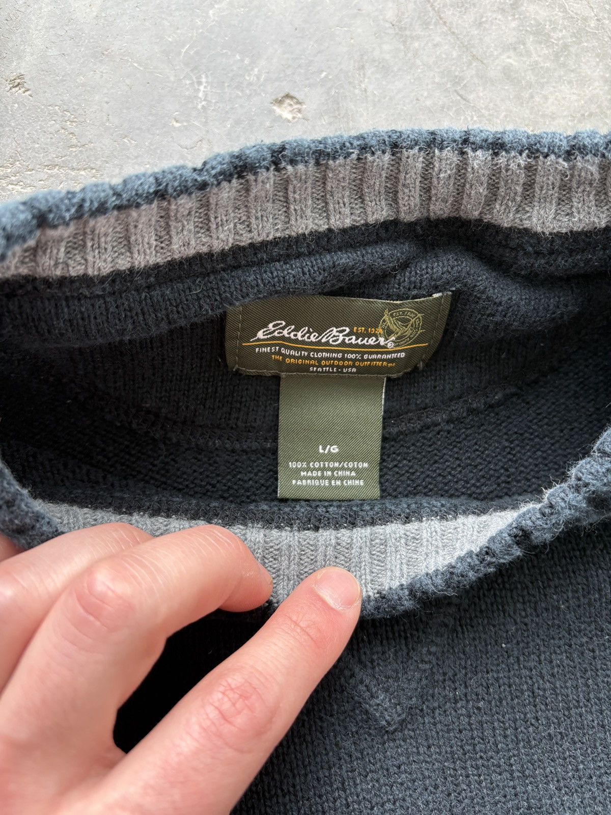 Eddie Bauer Vintage Y2K Eddie Bauer Fisherman Knit Sweater Size US L / EU 52-54 / 3 - 4 Thumbnail