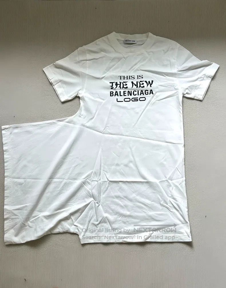 Balenciaga Balenciaga Asymmetrical Logo T-Shirt Short Sleeve Size US XS / EU 42 / 0 - 1 Thumbnail