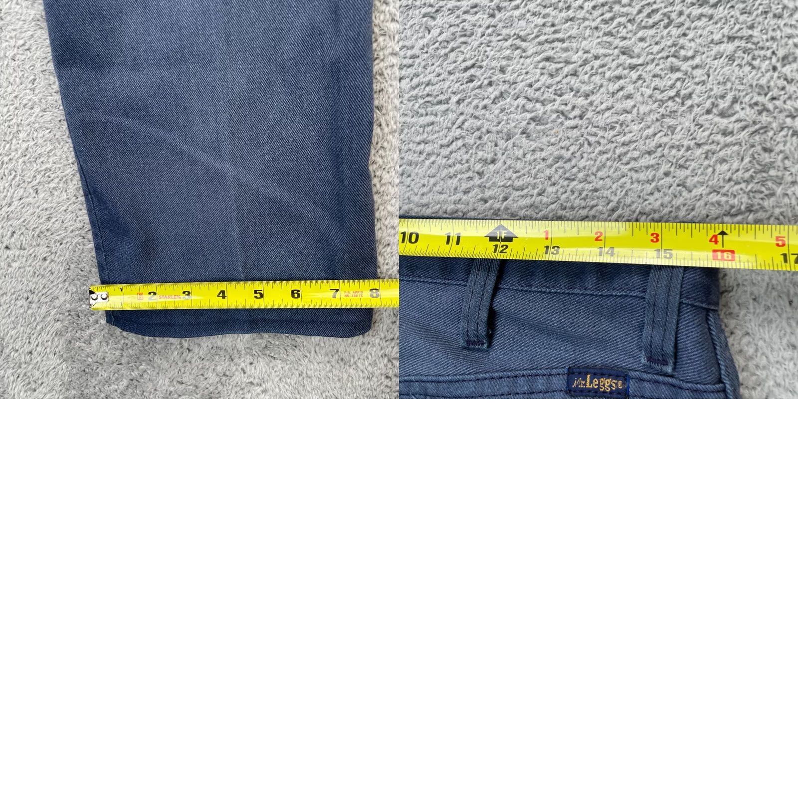 Vintage VINTAGE Mr Leggs Pants Mens Regular Blue Straight Leg Logo 5-Pocket Chino Workwear Shirt Size US 31 - 8 Thumbnail