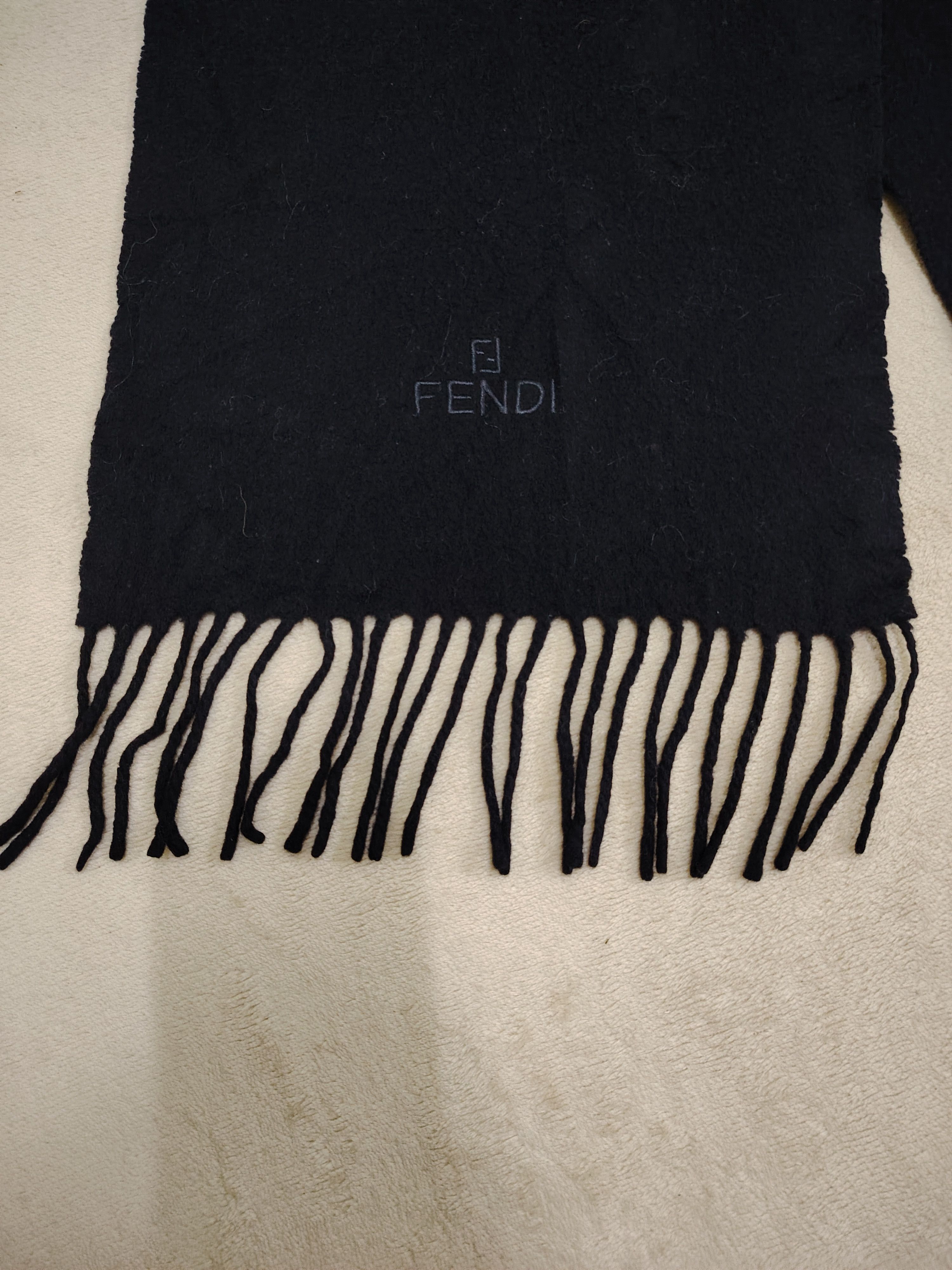 Fendi Fendi Muffler Scarf Wool Black Scarves Size ONE SIZE - 5 Thumbnail
