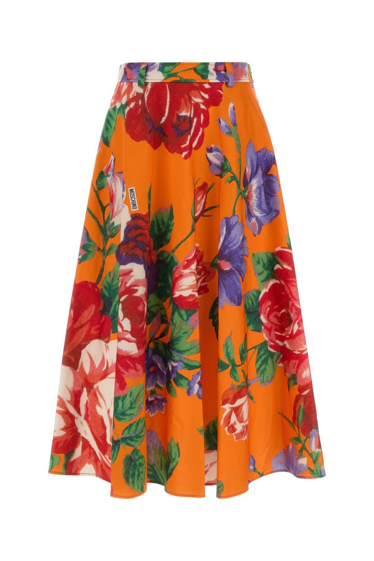 Moschino Printed Stretch Cotton Skirt Size 27" / US 4 / IT 40 - 1 Thumbnail