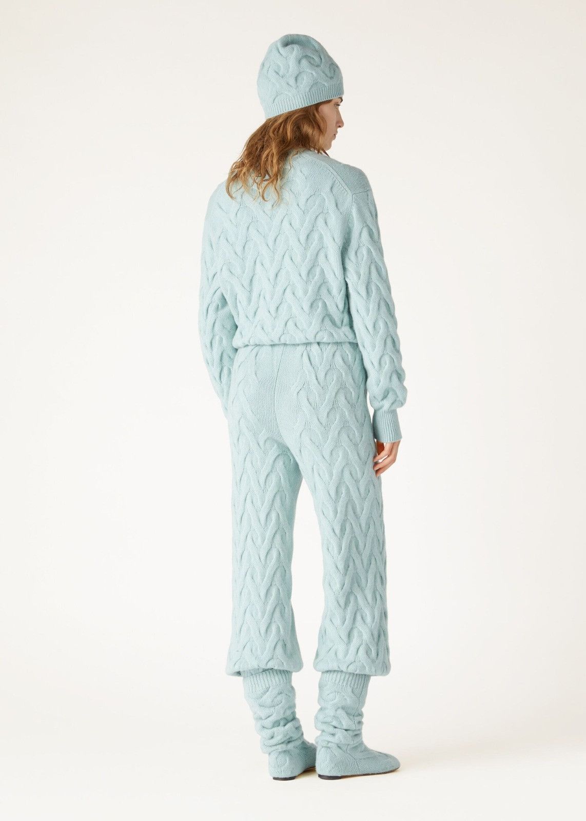 Loro Piana o1srvl11e1125 FAO4517 Cocooning Cozy Braids Pant in Blue Size 27" / US 4 / IT 40 - 6 Thumbnail