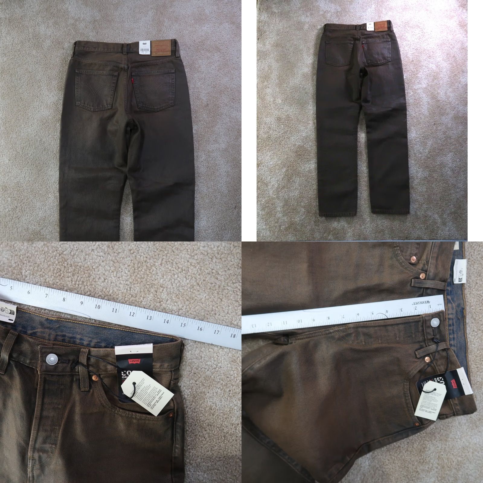 Levi's VINTAGE Levi's 501 Premium Straight Leg Jeans Women 28x30 Brown Denim NEW Size 28" / US 6 / IT 42 - 9 Thumbnail