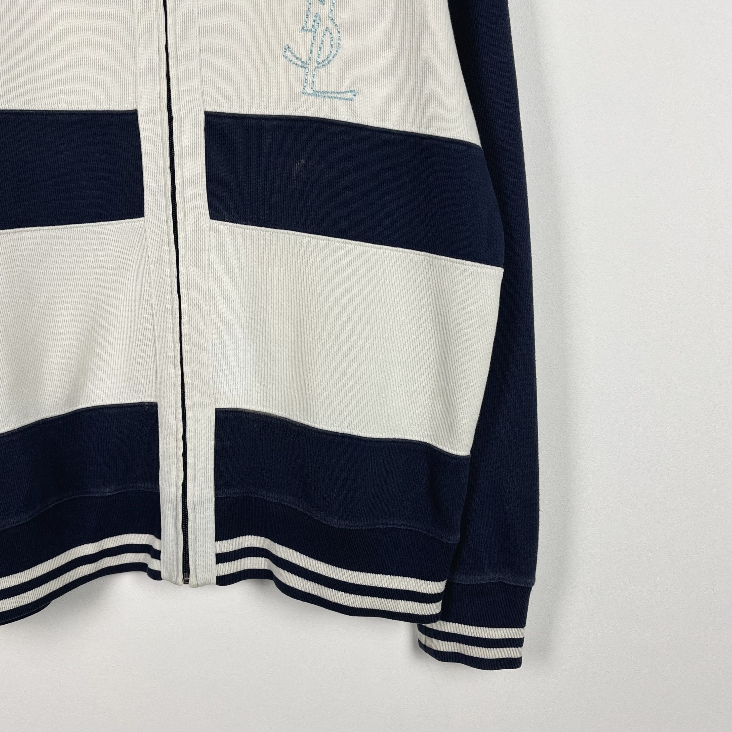 Yves Saint Laurent Vintage Yves Saint Laurent YSL Big Logo Zip Sweatshirt 90’s Size US XL / EU 56 / 4 - 3 Thumbnail