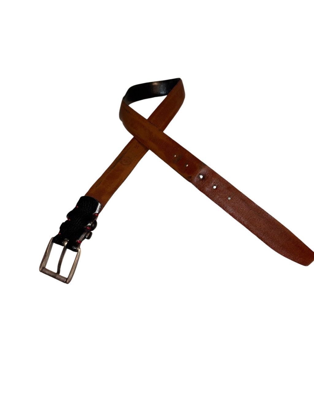 Vintage European Tumbled Calfskin Leather Belt Size 36 - 7 Thumbnail